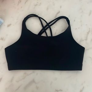 Athleta Girl black cross back sports bra top